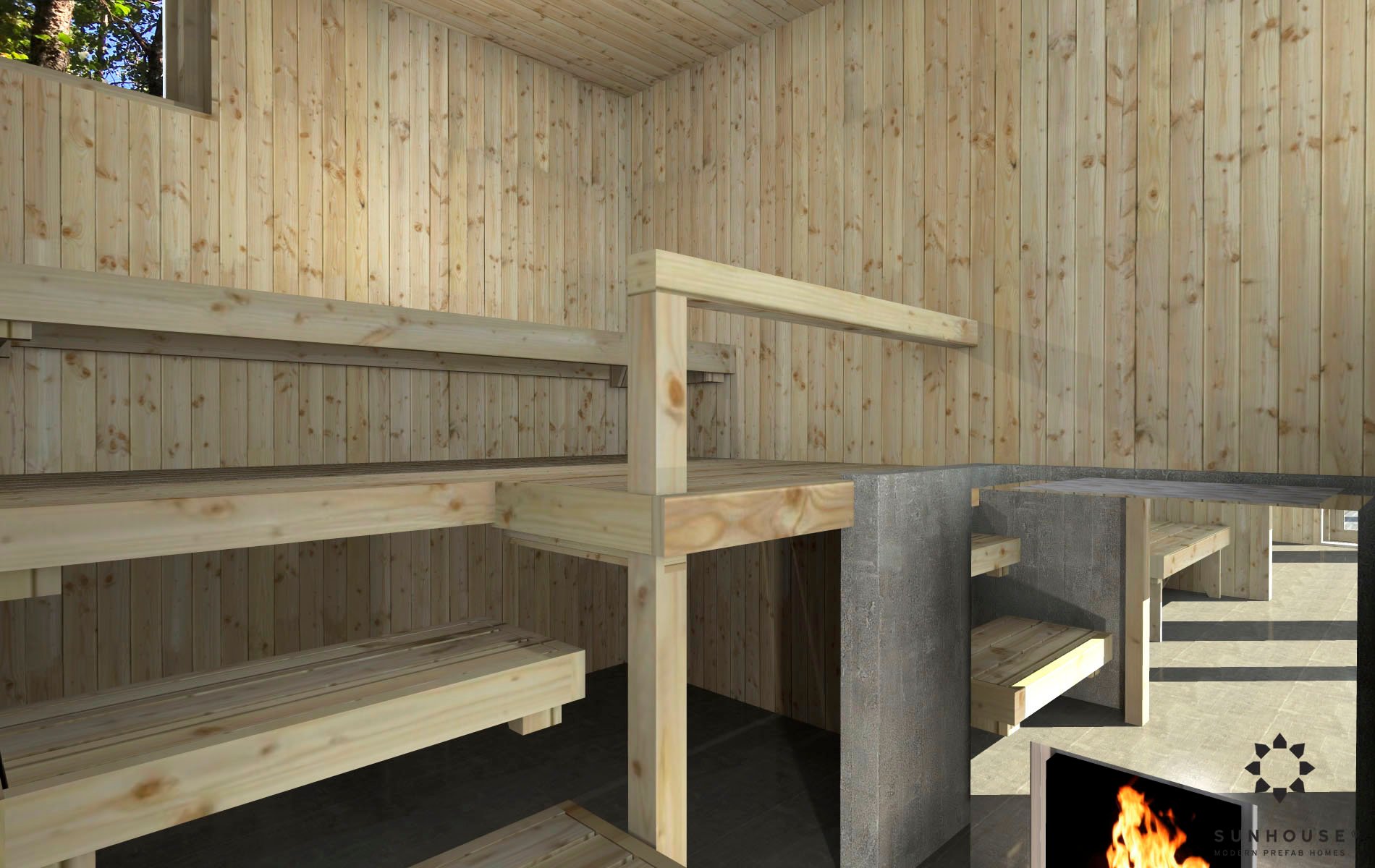 Sunhouse moderni sauna S1722_sisältä (4)