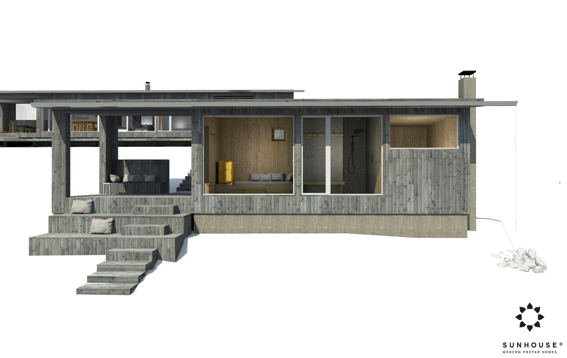 Sunhouse moderni sauna S1722_ulkoa (1)
