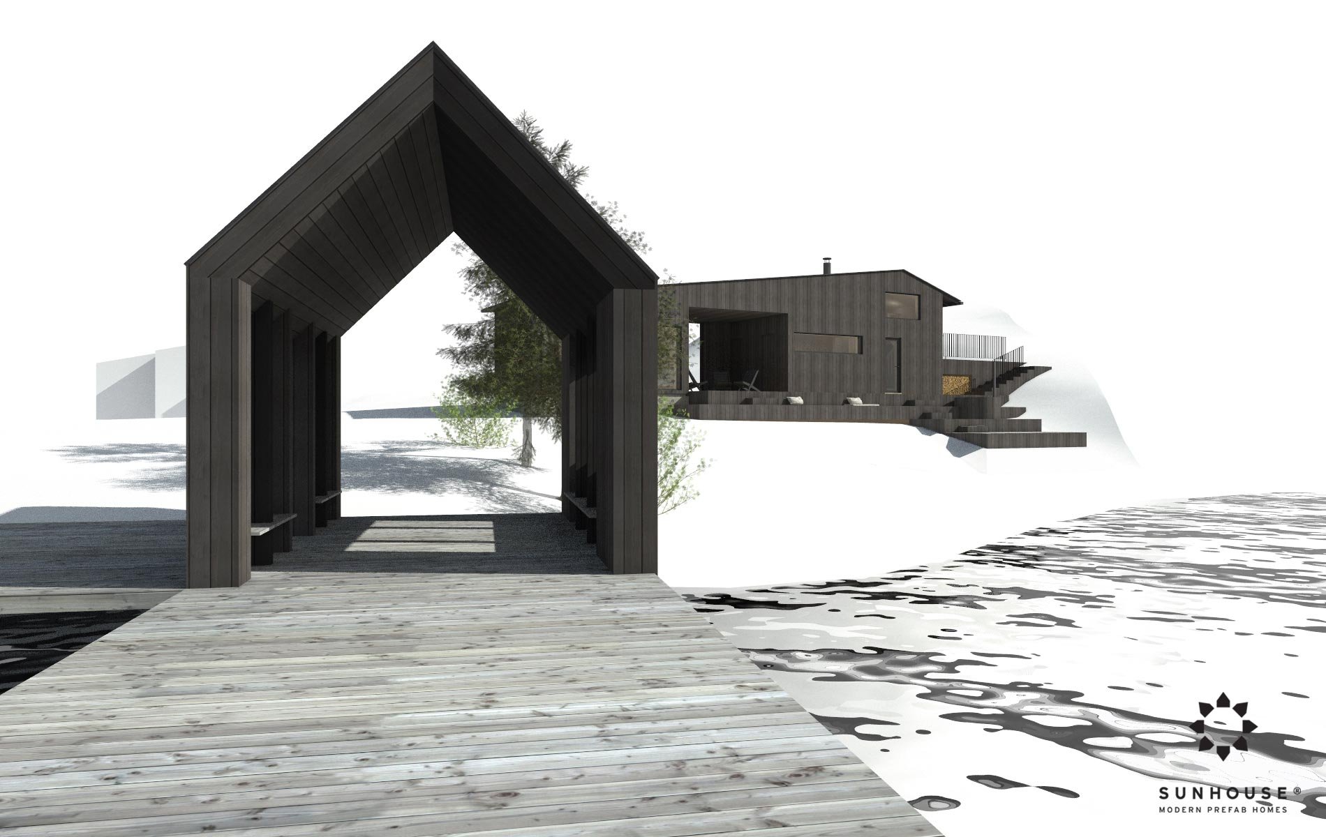 Sunhouse S220546 - Moderni saunarakennus
