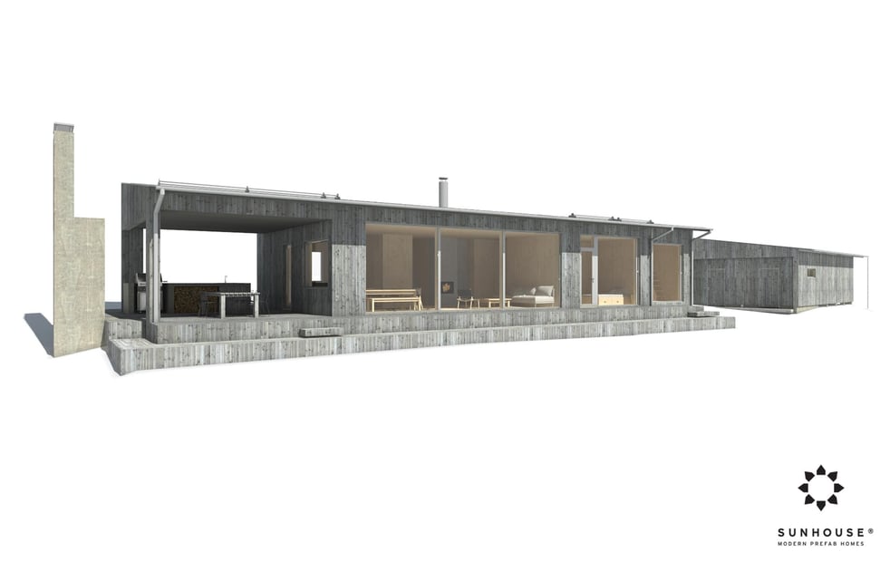 Sunhouse S230607 - Kaksiosainen vapaa-ajan-asunto