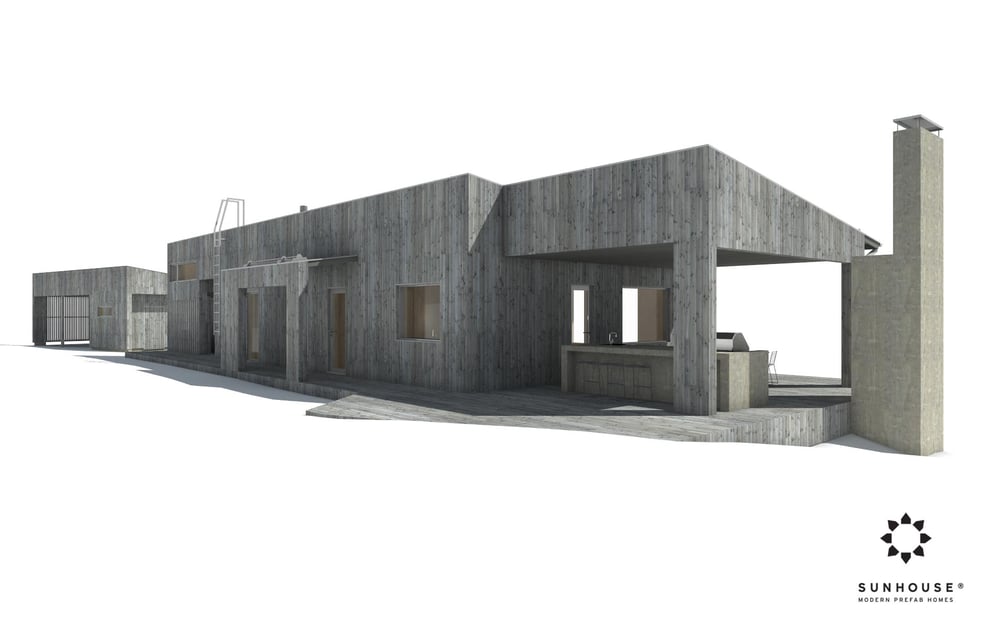 Sunhouse S230607 - Kaksiosainen vapaa-ajan-asunto