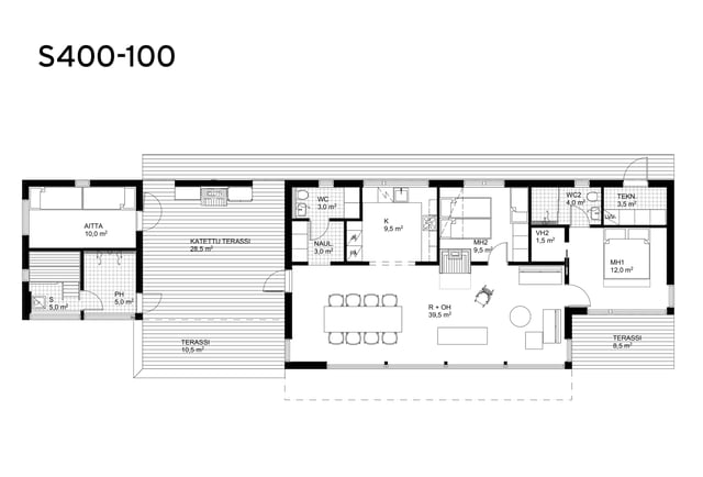 Sunhouse moderni mökki S400-100