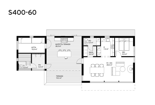 Sunhouse moderni mökki S400-60