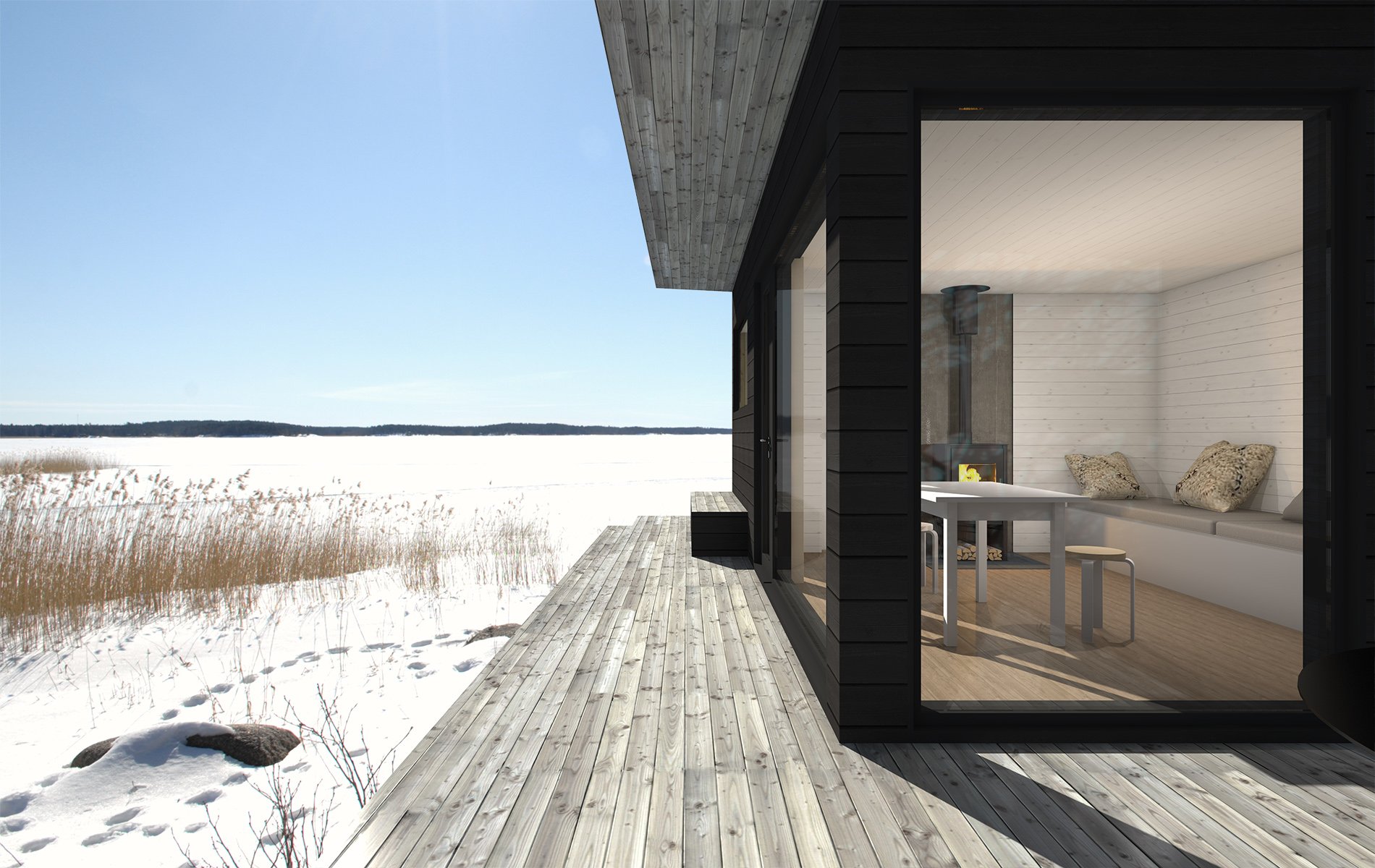 Sauna T-näkymä-terassilta