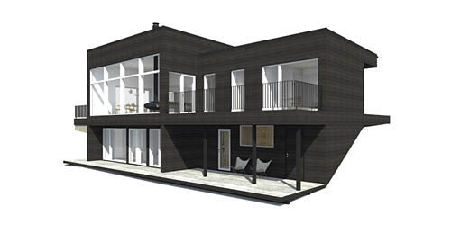 Sunhouse Linjakas talo S560 - Moderni rinnetalo